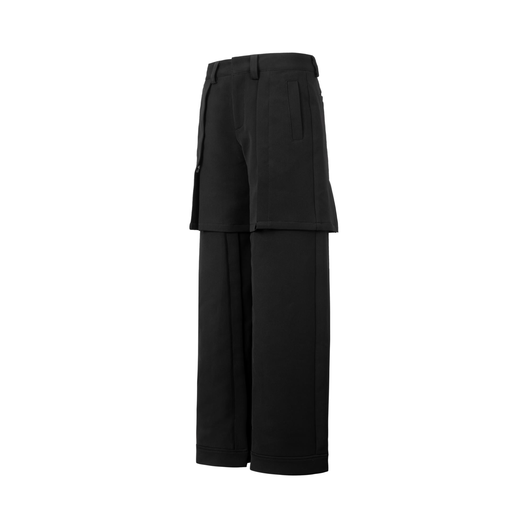 Double layer wide leg pants