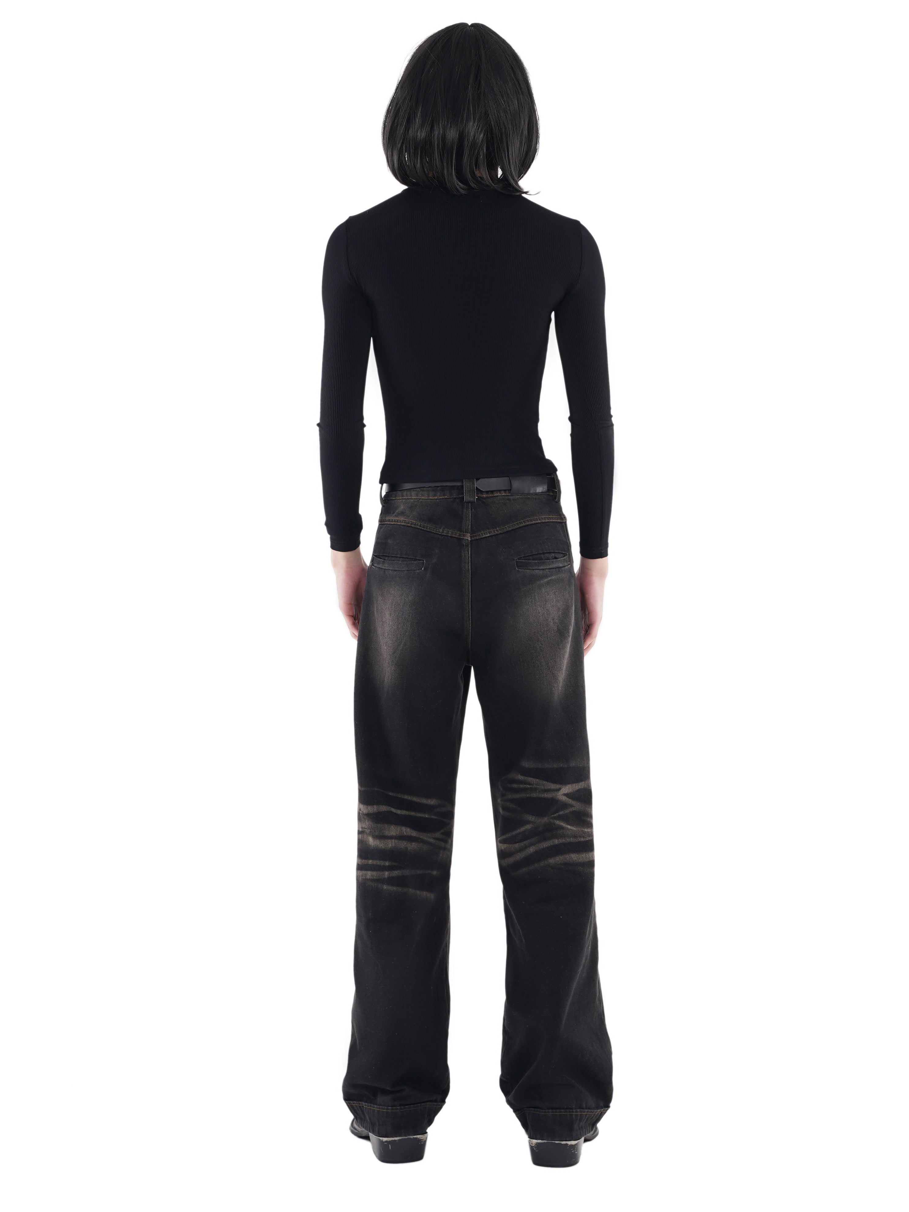 Wide-leg dirty wash jeans – VEERKRACHT