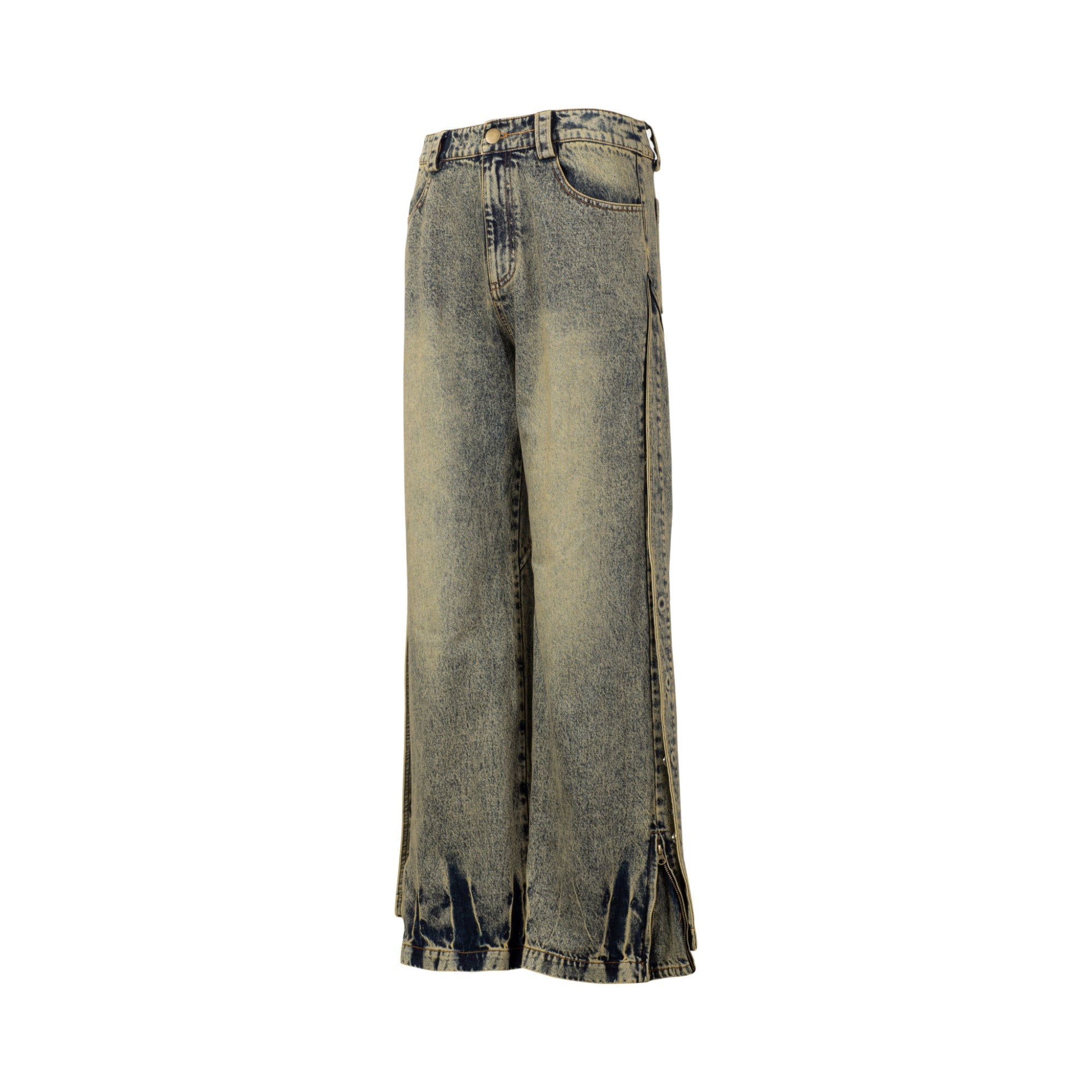 パンツ FaxCopyExpress Wide-leg Dirty Wash Jeans Wide leg dirty wash double jeans – VEERKRACHT