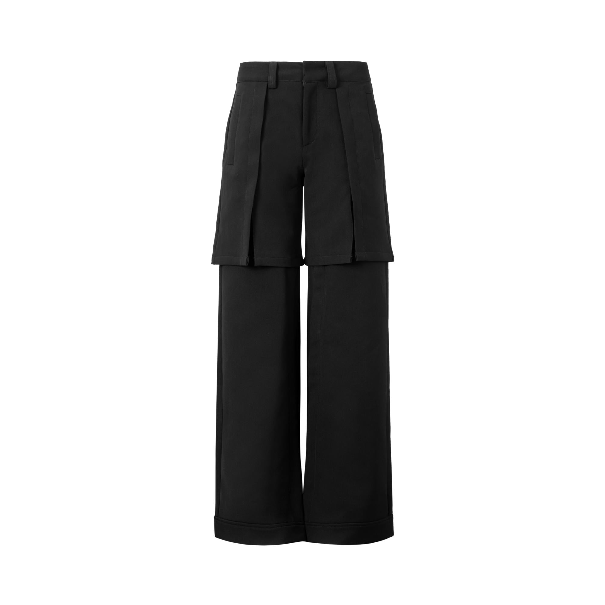 Double layer wide leg pants