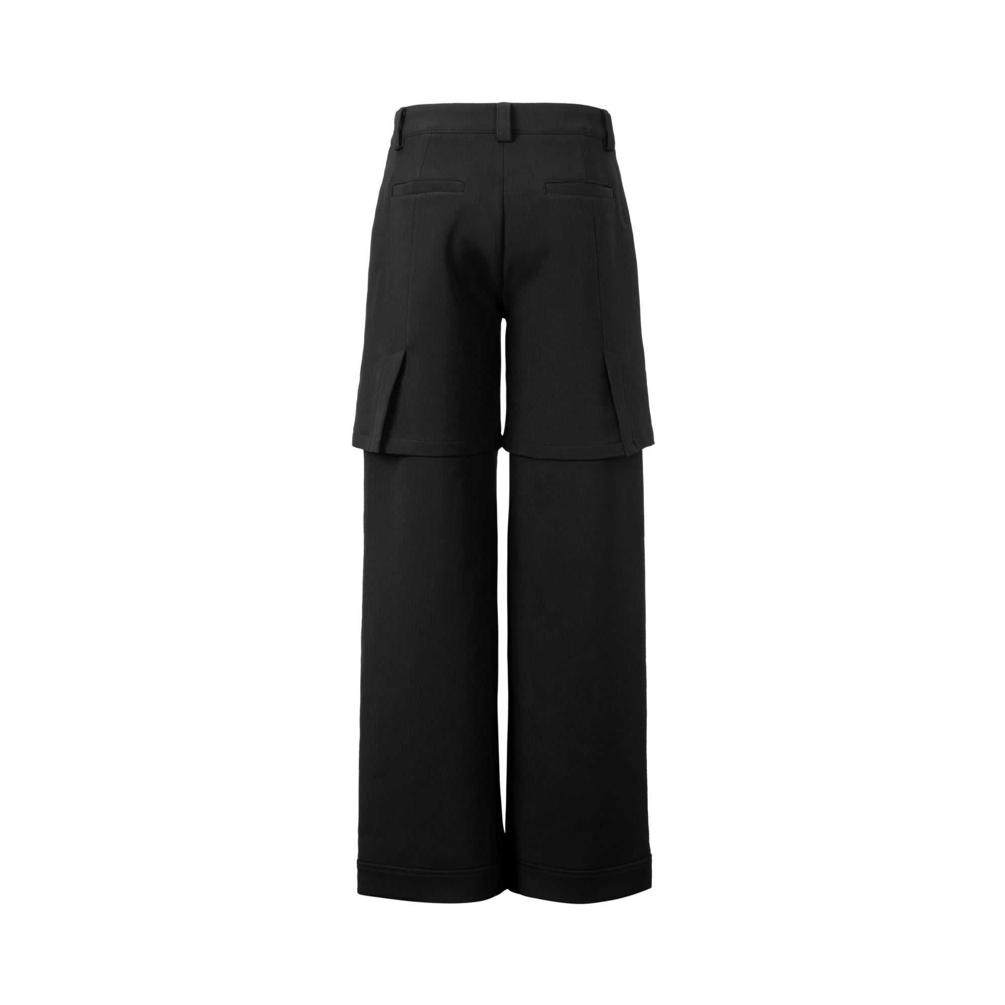 Double layer wide leg pants