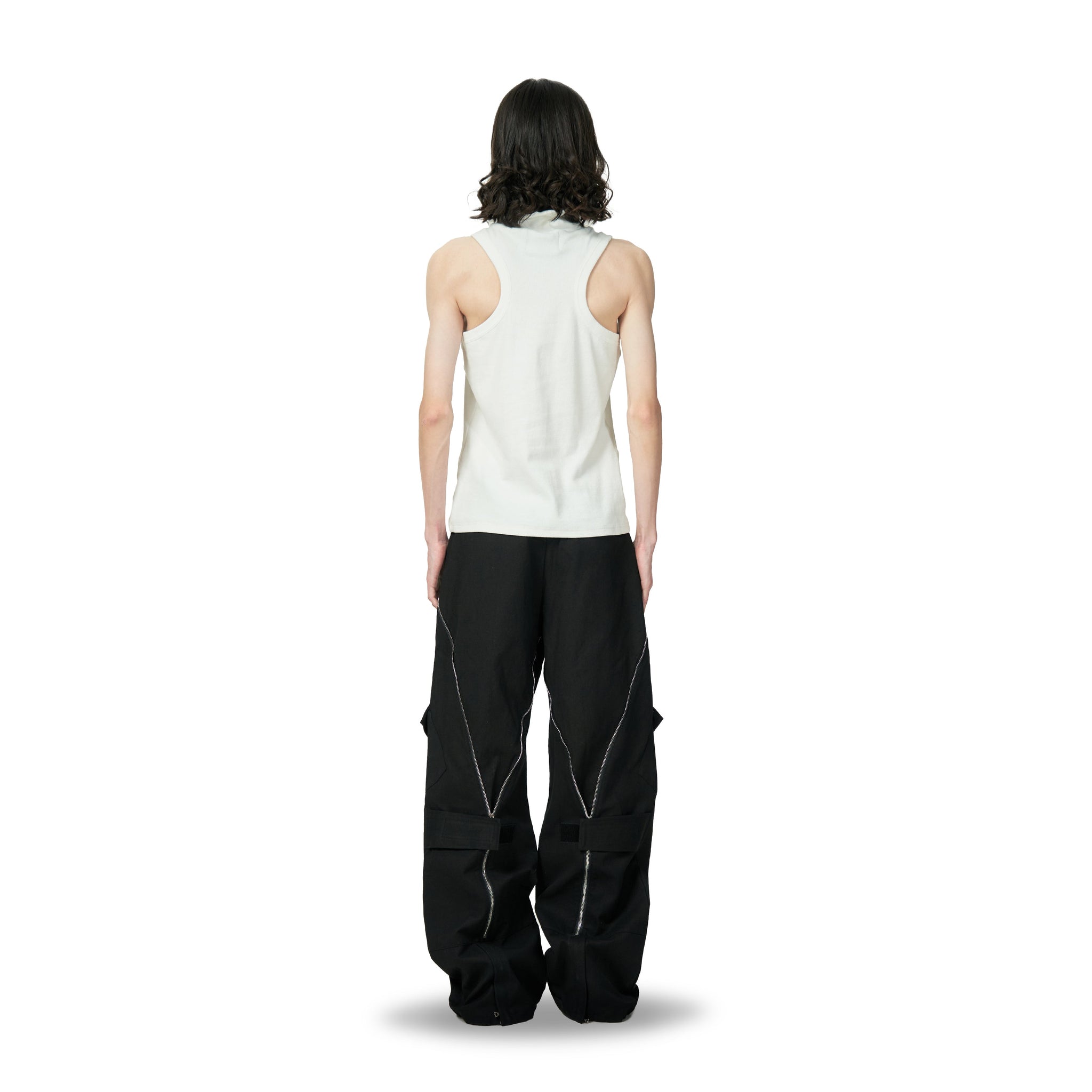 Zip Velcro pants [BLACK,BROWN]