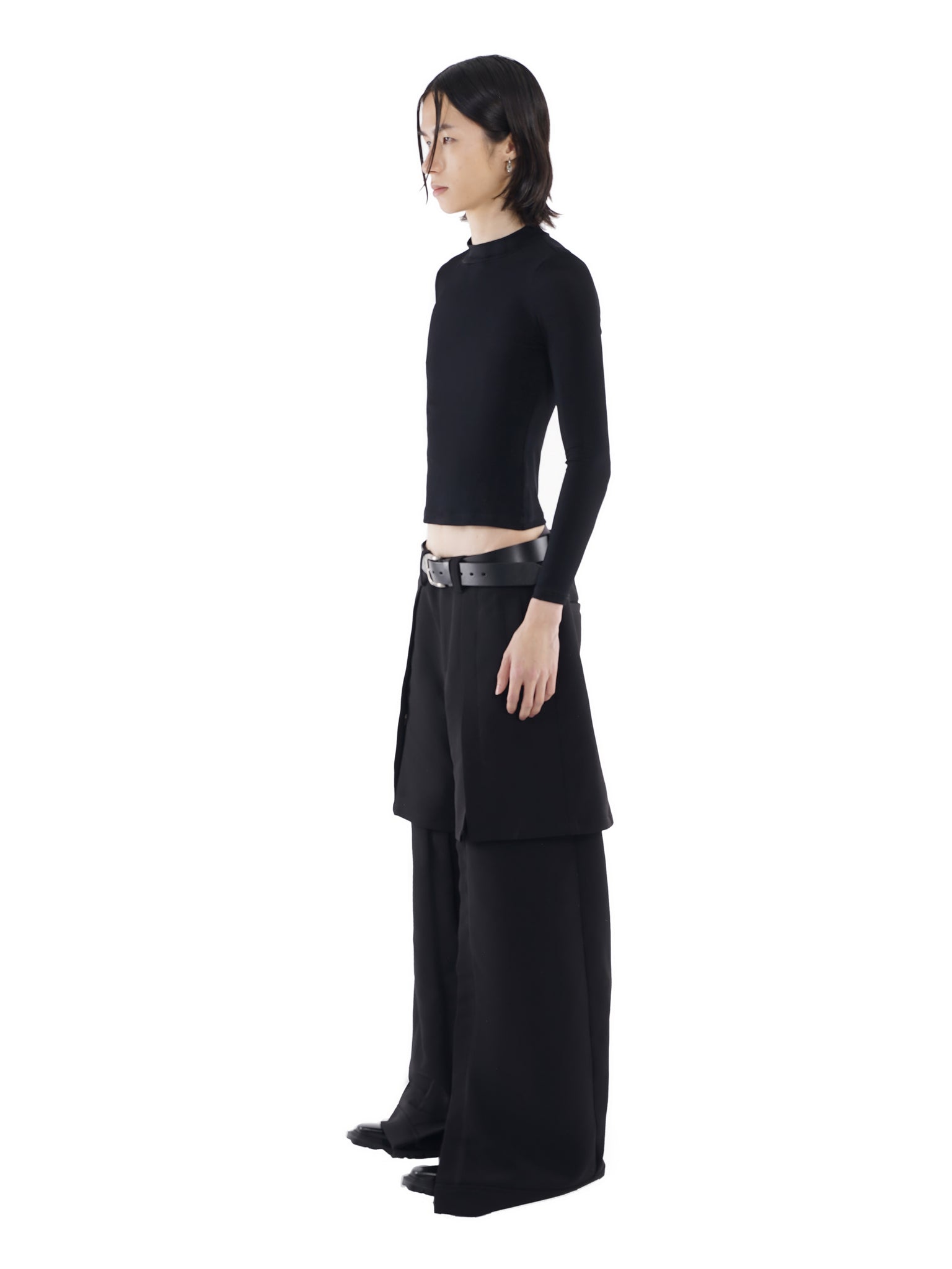 Double layer wide leg pants