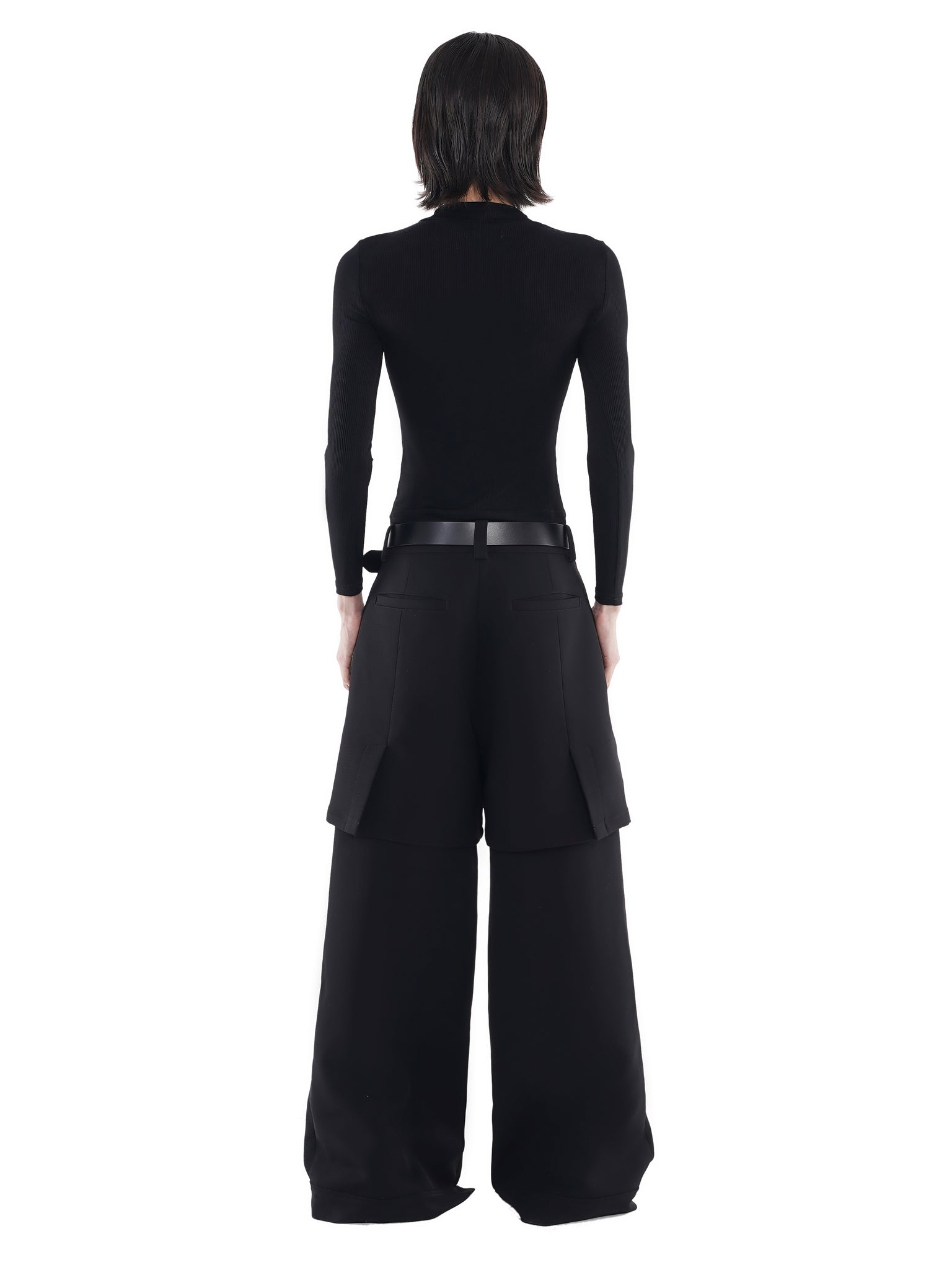 Double layer wide leg pants